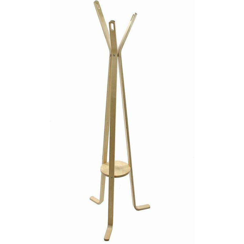 foto del prodotto giordanoshop appendiabiti a stelo 50xh170 cm in compensato di legno di betulla naturale