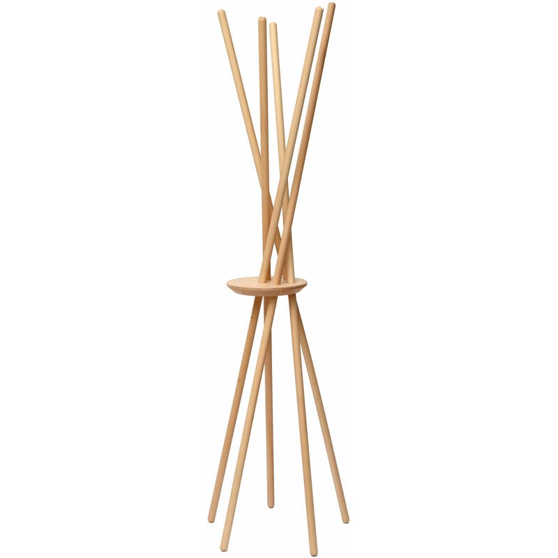 foto del prodotto giordanoshop appendiabiti da terra 172x53x48 cm in legno naturale