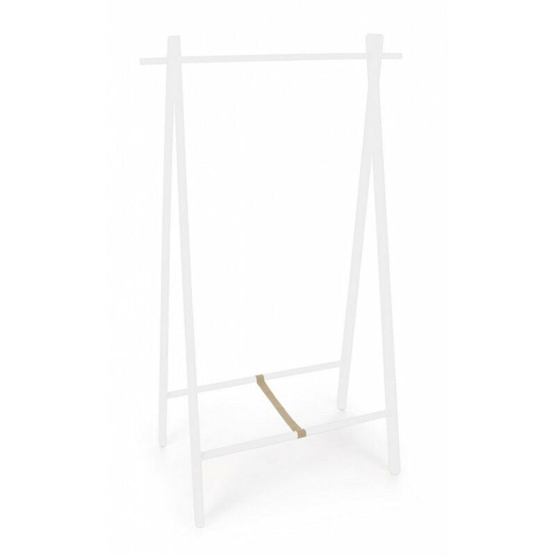foto del prodotto giordanoshop appendiabiti da terra 91x50x151 cm daiki in legno bianco