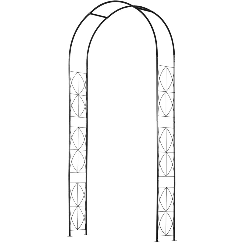 foto del prodotto giordanoshop arco per rose e supporto per piante rampicanti in metallo 114x30x230cm nero