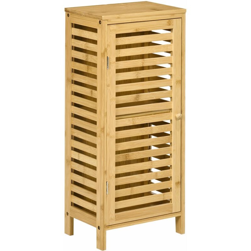 foto del prodotto giordanoshop armadietto bagno 1 anta 30x19,9x70 cm in bamb legno naturale