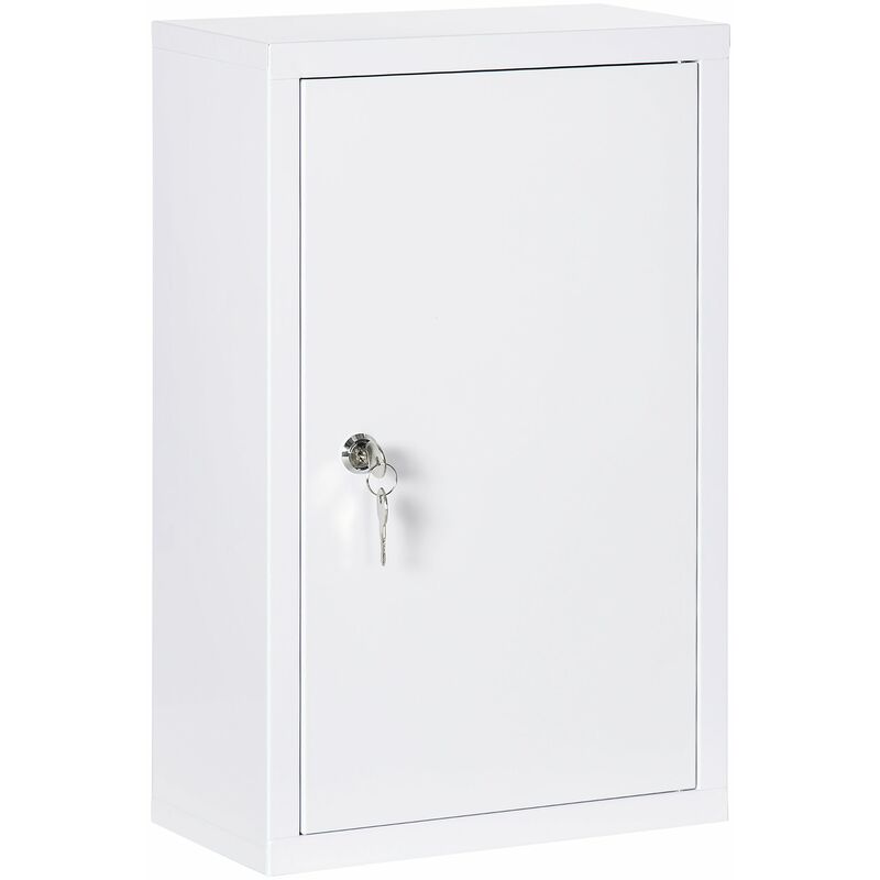 foto del prodotto giordanoshop armadietto medicinali da parete 30x14x46 cm 2 chiavi in acciaio bianco