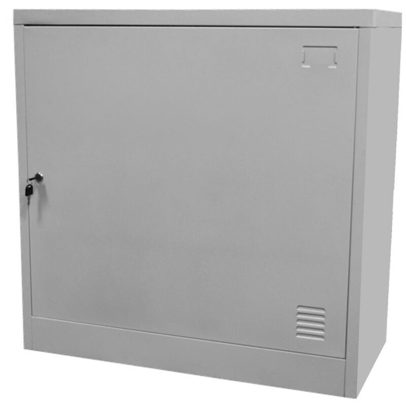 foto del prodotto giordanoshop armadietto metallico multiuso 1 anta 80x40x80 cm con serratura a chiave in acciaio grigio