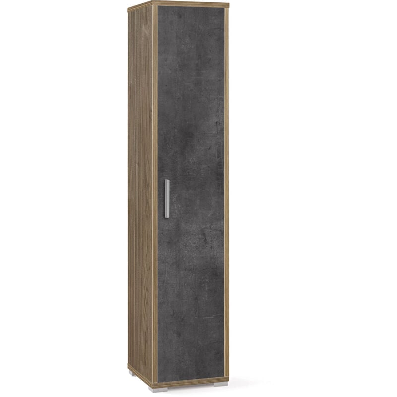 foto del prodotto giordanoshop armadio 1 anta 39x182x41 cm noce stelvio ossido nero