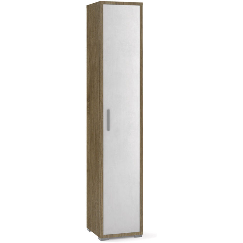 foto del prodotto giordanoshop armadio 1 anta 39x199x41 cm noce stelvio ossido bianco