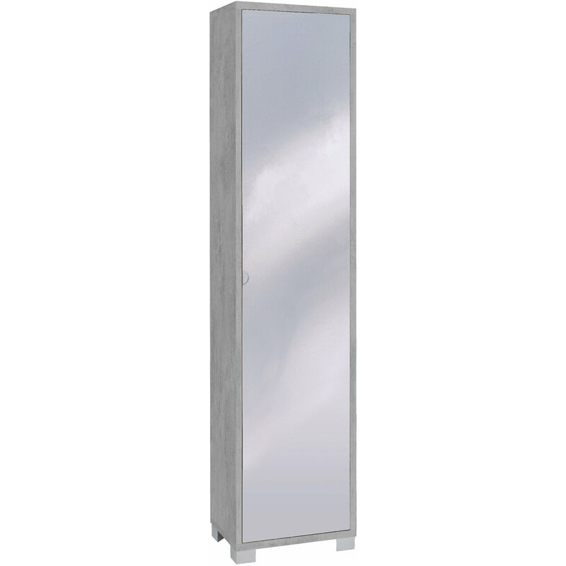 foto del prodotto giordanoshop armadio 1 anta con specchio 43x190x29 cm cemento