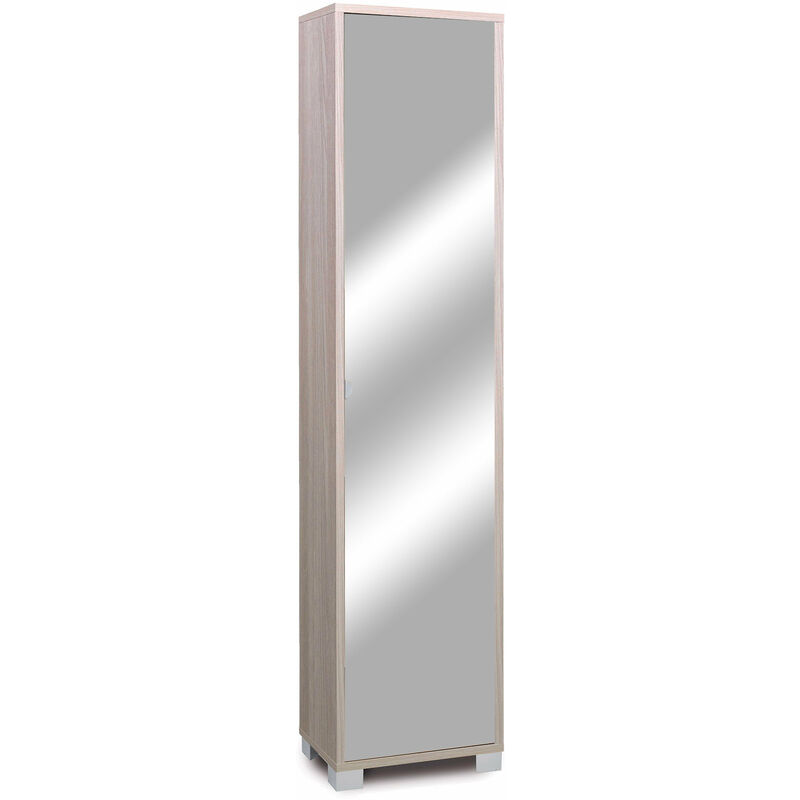 foto del prodotto giordanoshop armadio 1 anta con specchio 43x190x29 cm olmo chiaro