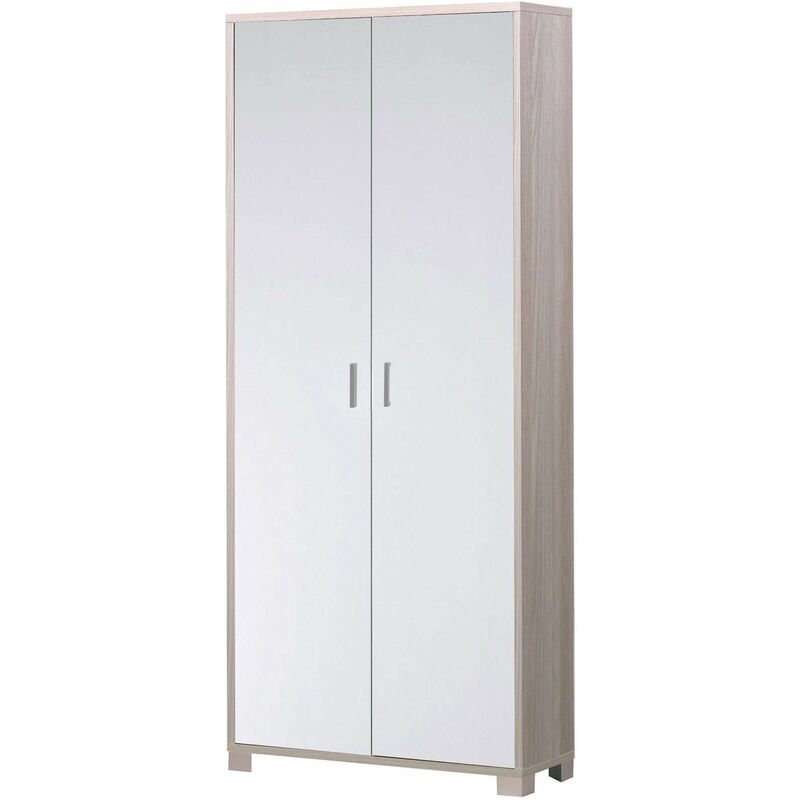 foto del prodotto giordanoshop armadio 2 ante 83x190x29 cm olmo chiaro bianco fiammato