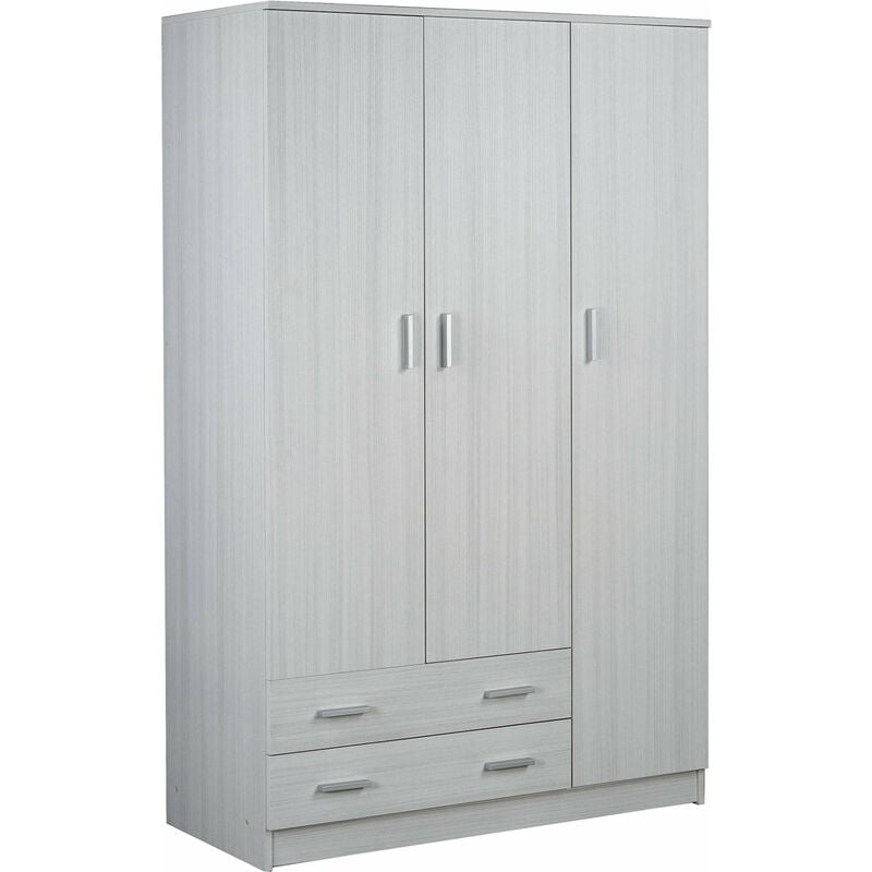 foto del prodotto giordanoshop armadio 3 ante 2 cassetti 115x182x52 cm eucalipto