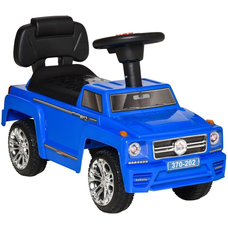 foto del prodotto giordanoshop auto macchina cavalcabile fuoristrada per bambini clacson e musica blu