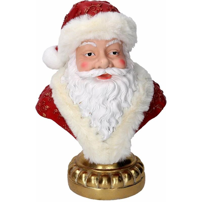 foto del prodotto giordanoshop babbo natale in resina busto rosso cm 39,8x39,8xh39,8