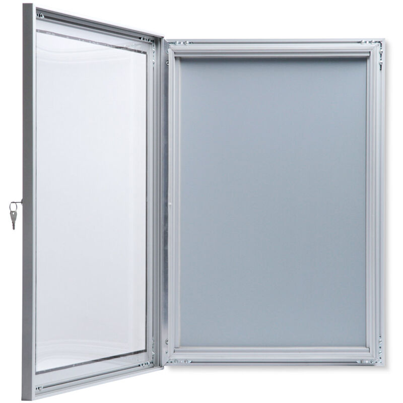 foto del prodotto giordanoshop bacheca con anta battente 30x38,7x3,3 cm in alluminio porta poster silver