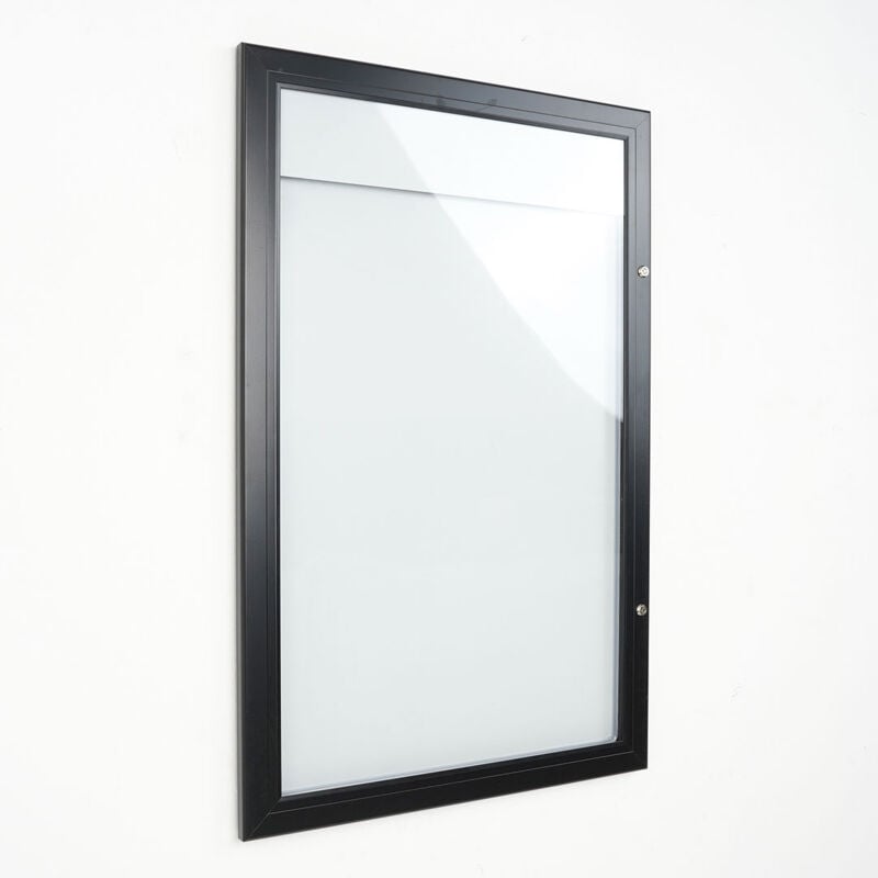 foto del prodotto giordanoshop bacheca con apertura a battente 51,5x79,0x2,3 cm in alluminio nera