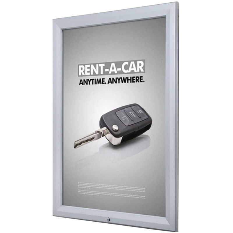 foto del prodotto giordanoshop bacheca con apertura a ribalta 70x100 cm in alluminio porta poster silver