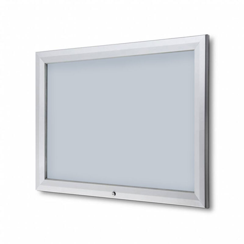 foto del prodotto giordanoshop bacheca da esterno con apertura a ribalta 102,5x76x4,7 cm in alluminio grigio chiaro