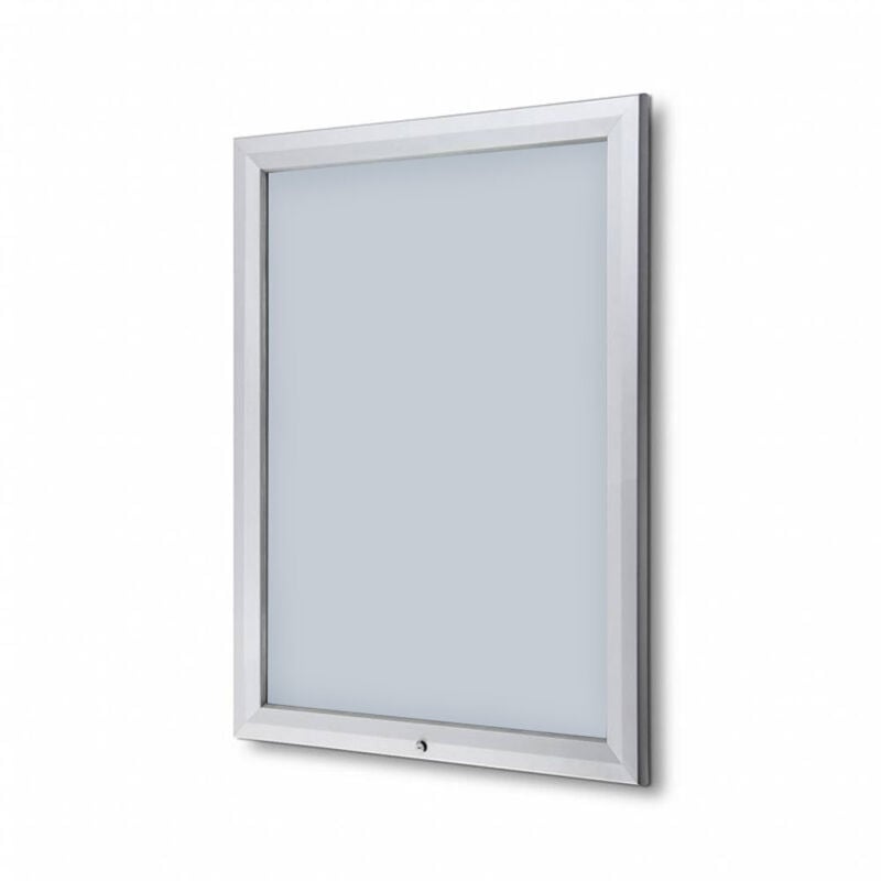 foto del prodotto giordanoshop bacheca da esterno con apertura a ribalta 80,5x106,7x4,7 cm in alluminio grigio chiaro
