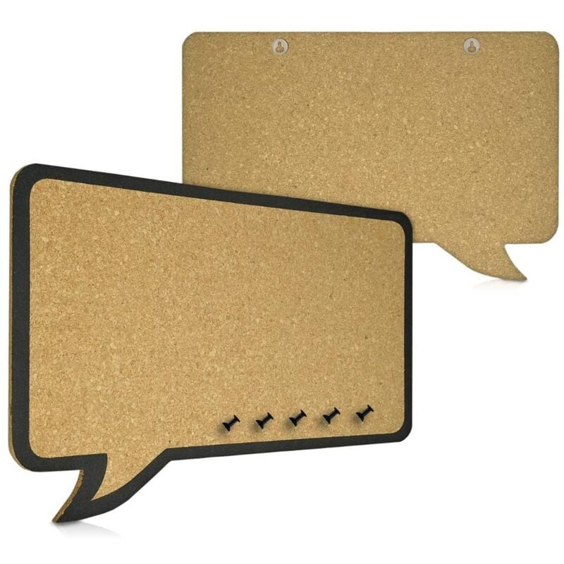 foto del prodotto giordanoshop bacheca in sughero forma fumetto con cornice nera da parete 44x29x1 cm