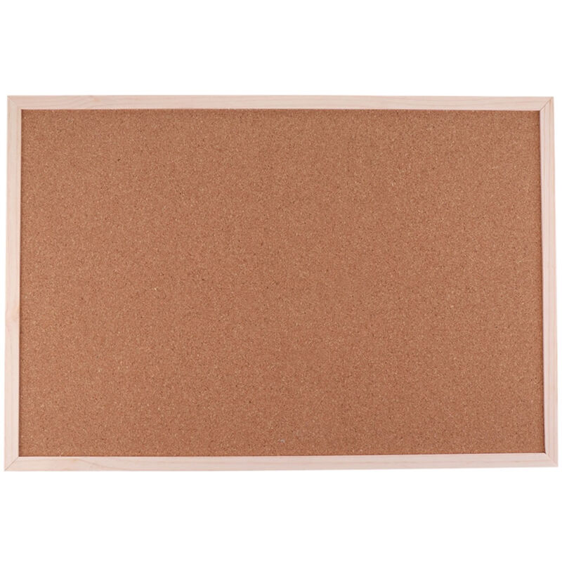 foto del prodotto giordanoshop bacheca in sughero rettangolare con cornice in legno da parete 70x50x1.6 cm