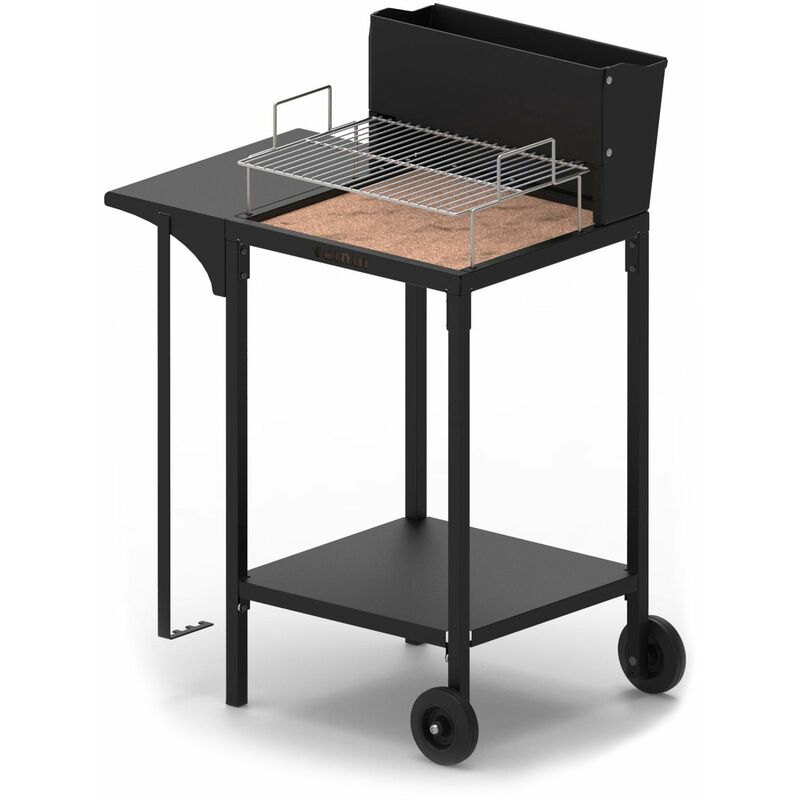 foto del prodotto giordanoshop barbecue a legna e carbonella con griglia cromata famur bk 6 multi fuoco