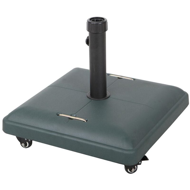 foto del prodotto giordanoshop base per ombrellone 35 a 55 con ruote e maniglie da giardino in cemento 37kg vorghini unshake verde