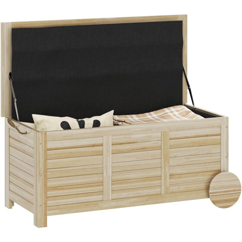 foto del prodotto giordanoshop baule cassapanca da esterno 110x50x50 cm a 2 ruote con telo interno in legno di abete