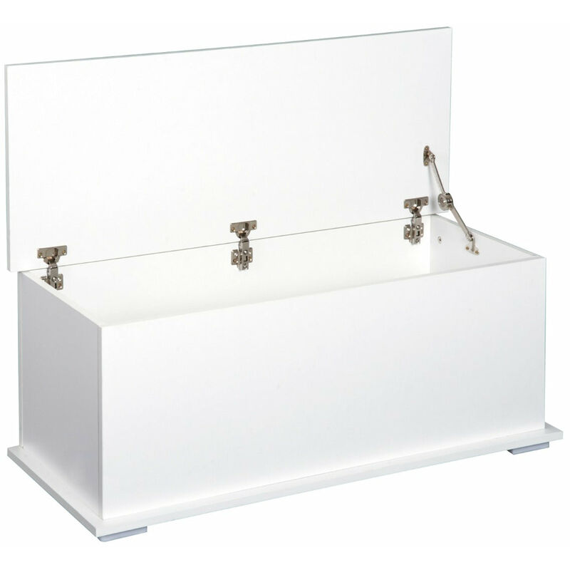foto del prodotto giordanoshop baule cassapanca pouf contenitore 81x40x46 cm in legno e mdf bianco