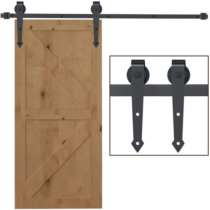 foto del prodotto giordanoshop binario per porta scorrevole singola stile rustico 200x4x0,6 cm in acciaio al carbonio marrone