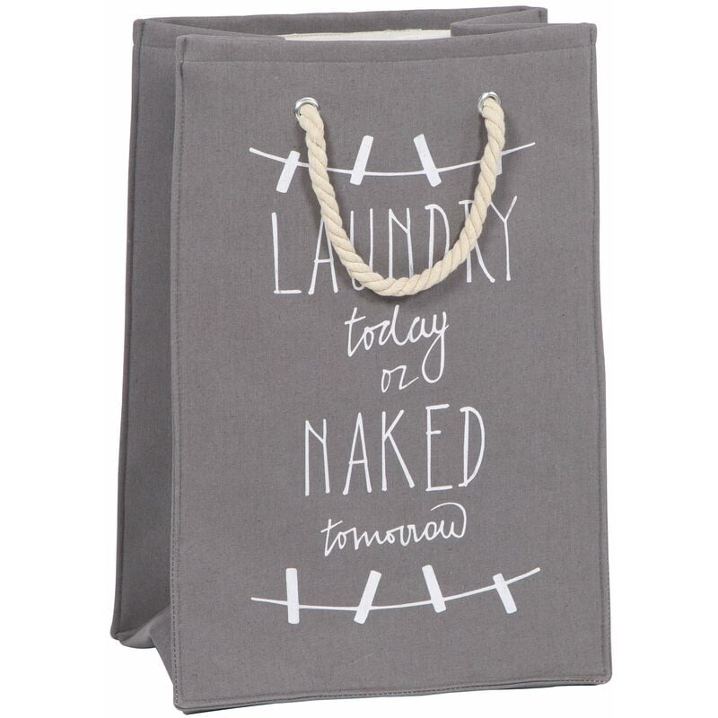 foto del prodotto giordanoshop borsa portabiancheria con manici 29x40x60 cm in tessuto grigio