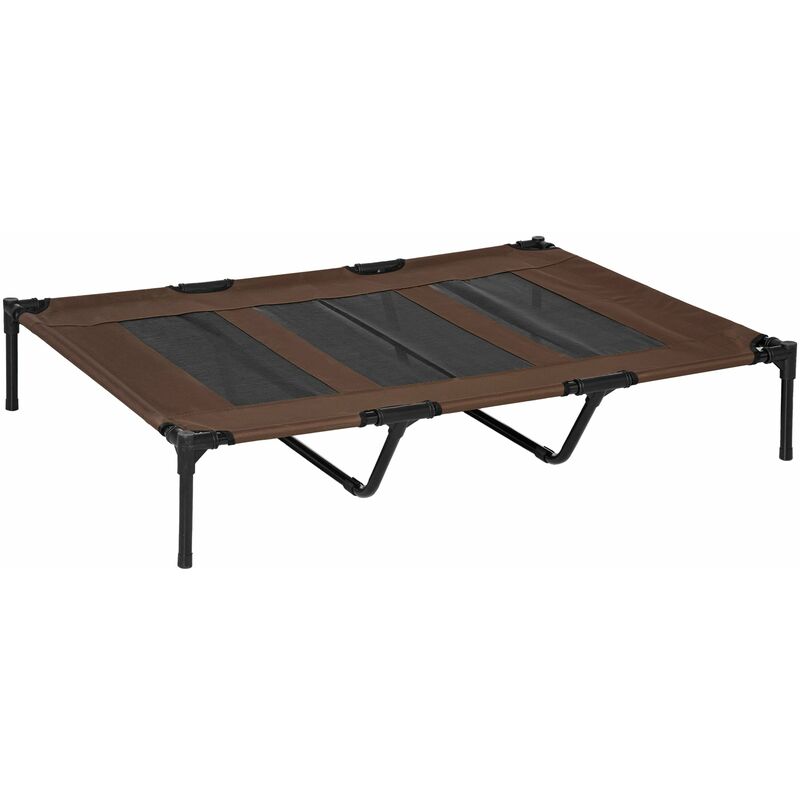 foto del prodotto giordanoshop brandina portatile per cani 122x92x23 cm fino a 50kg in metallo e tessuto oxford marrone