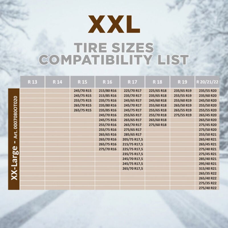 foto del prodotto giordanoshop - calze da neve per auto omologate en 16662-1 taglia xxl in tessuto 3d rosso