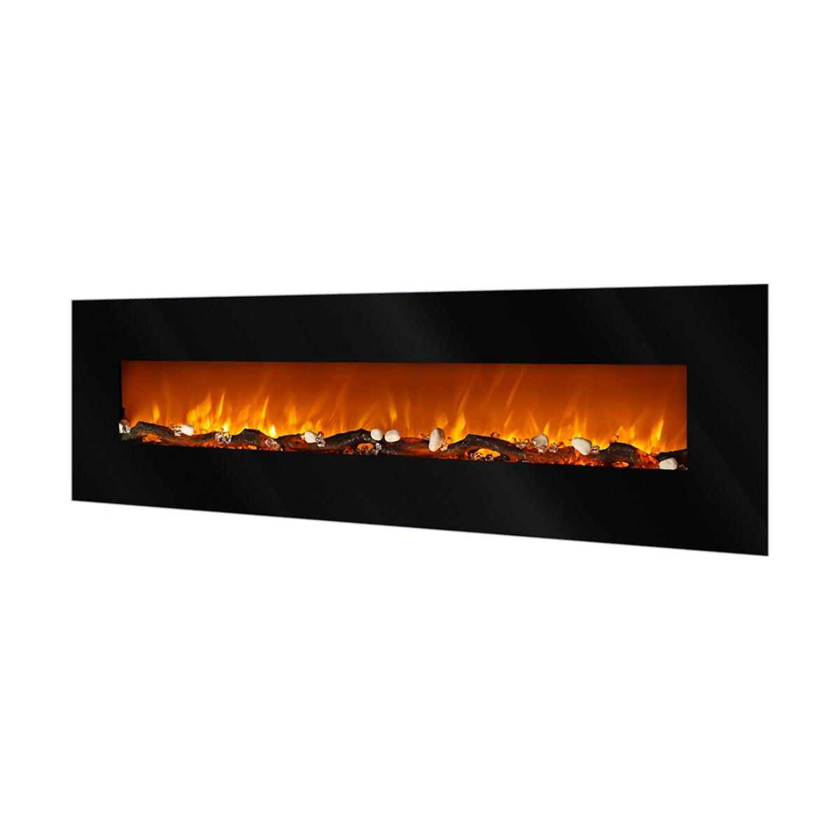 foto del prodotto giordanoshop camino elettrico da parete 55x182,2x14 cm effetto fiamma 1500w elit