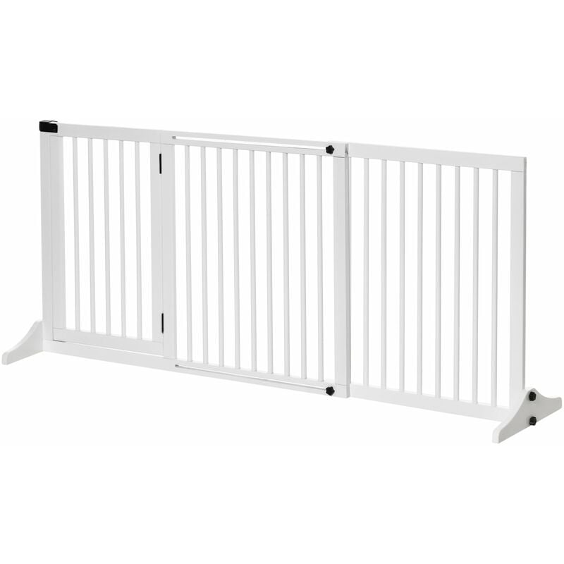 foto del prodotto giordanoshop cancellino per cani taglia regolabile a 3 pannelli 113 166x36x71 cm in legno di pino bianco