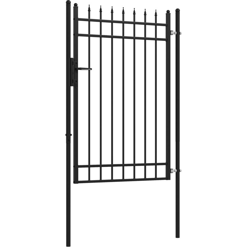foto del prodotto giordanoshop cancello da giardino di sicurezza con serratura 107x204 cm in acciaio zincato nero