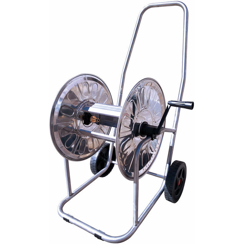 foto del prodotto giordanoshop carrello avvolgitubo manuale 80 mt in acciaio inox 4312it agrati