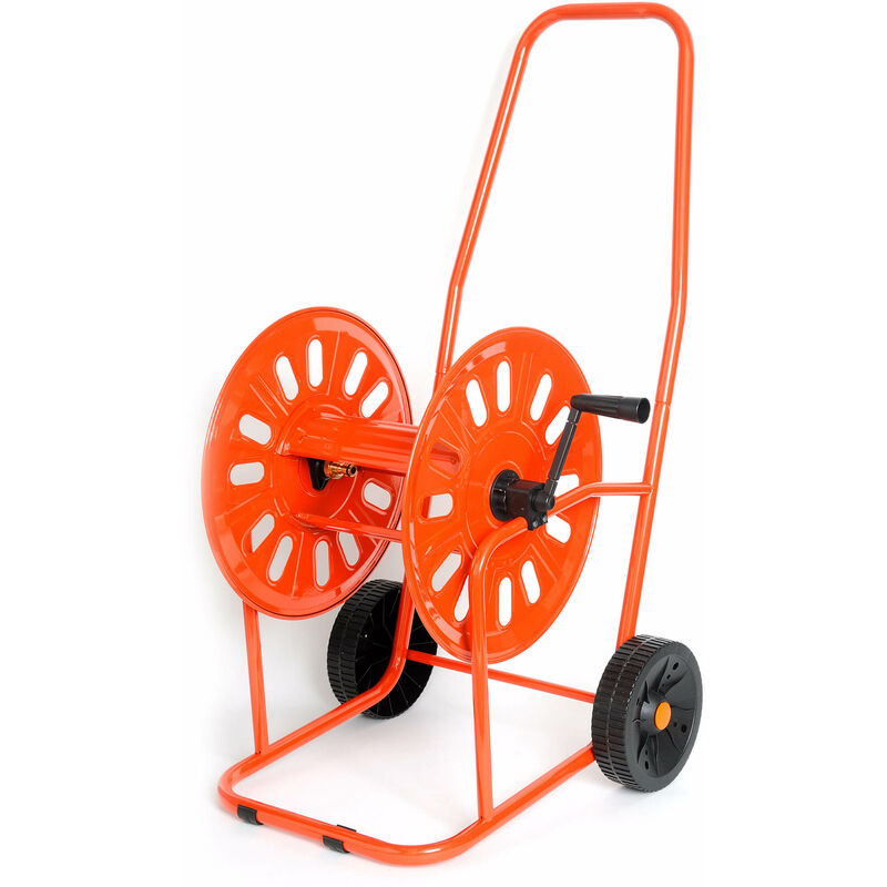foto del prodotto giordanoshop carrello avvolgitubo manuale 80 mt in acciaio verniciato agrati rosso
