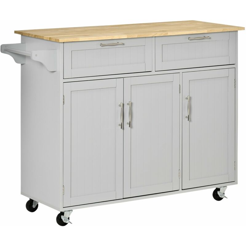 foto del prodotto giordanoshop carrello da cucina 121x46x91 cm con ruote in legno grigio