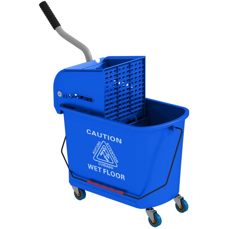 foto del prodotto giordanoshop carrello pulizie con secchio da 20 l e strizzatore 60x27x70.5 cm blu