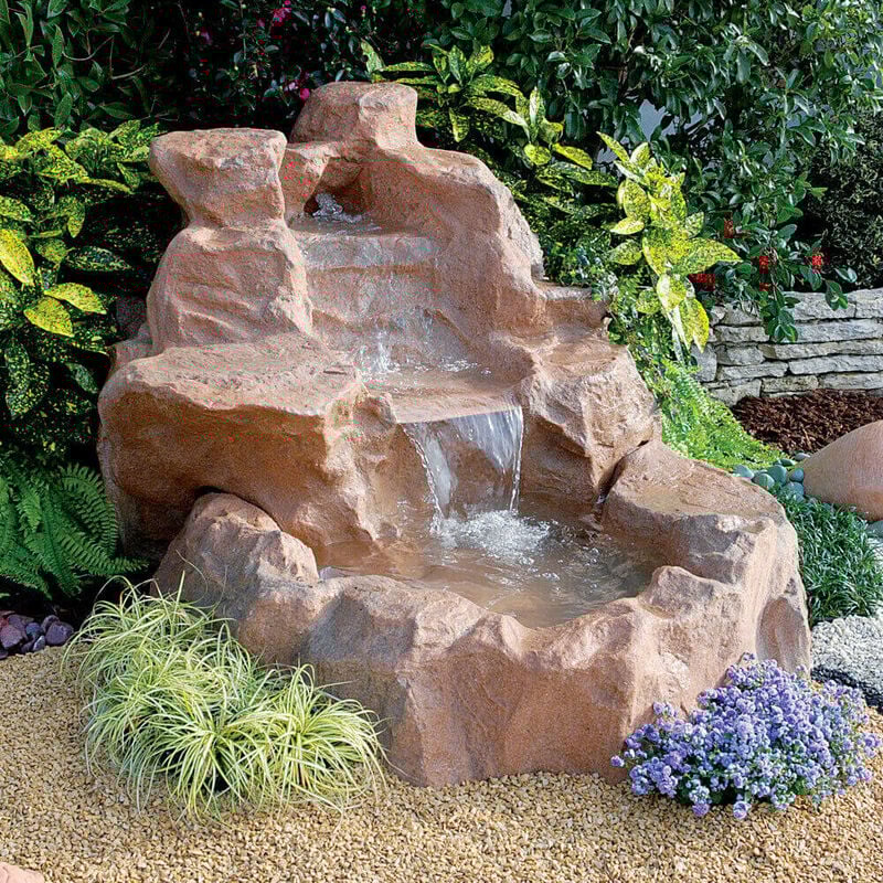 foto del prodotto giordanoshop cascata artificiale roccia da giardino 185x145x110 cm in vetroresina con pompa
