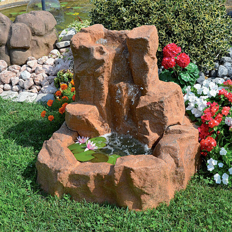 foto del prodotto giordanoshop cascata artificiale roccia da giardino 87x75x85 cm in vetroresina con pompa