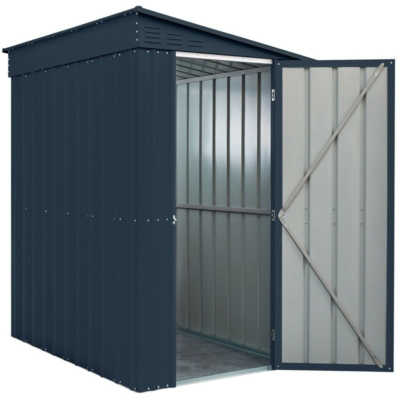 foto del prodotto giordanoshop casetta box da giardino 124x180xh199 cm in lamiera antracite