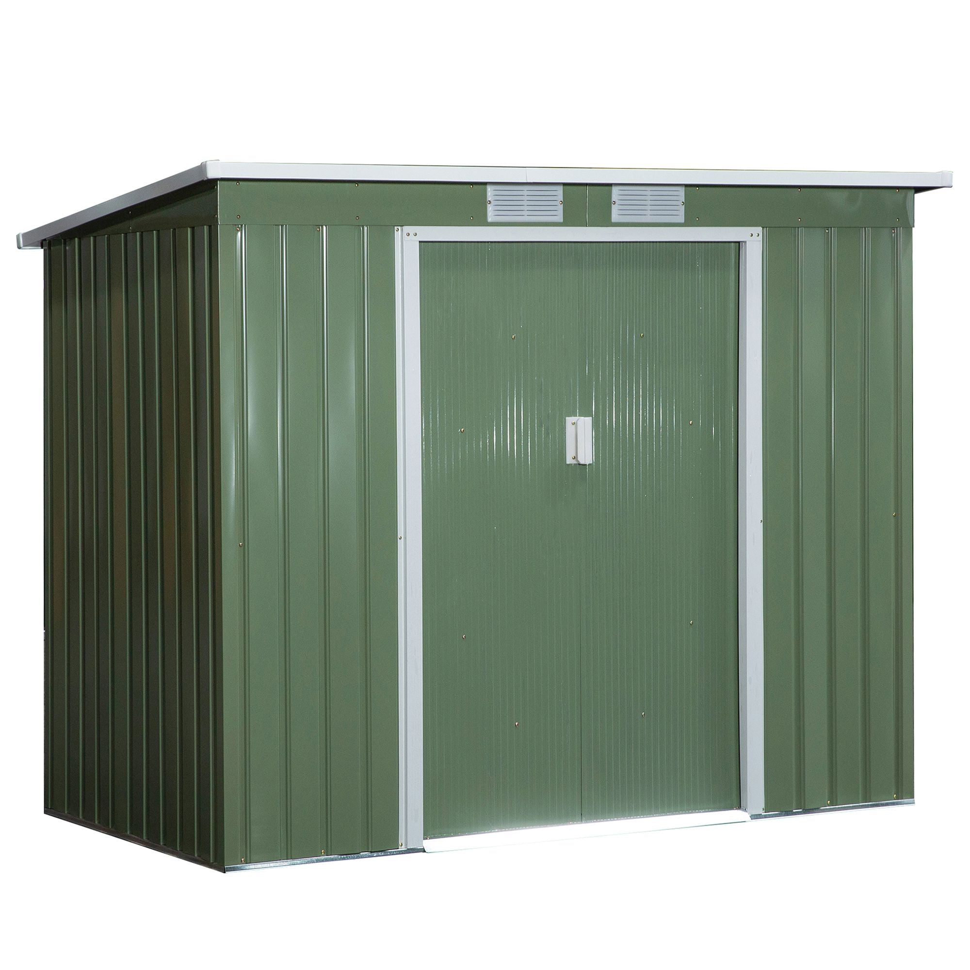 foto del prodotto giordanoshop casetta box da giardino 213x130x173 cm in acciaio verde