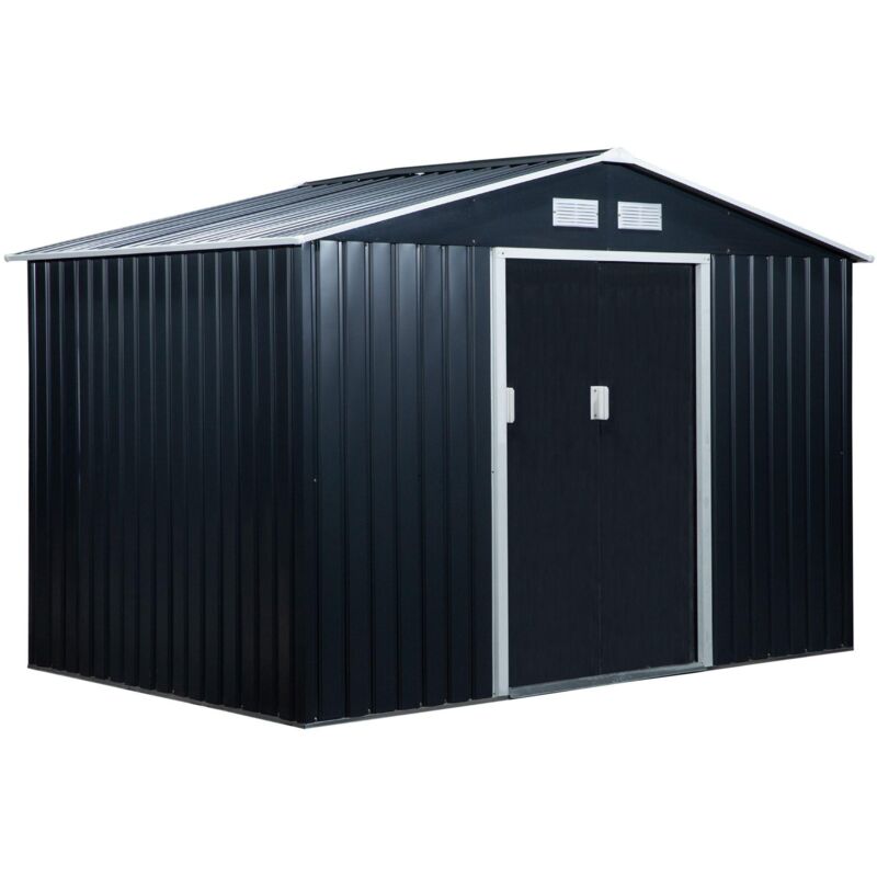 foto del prodotto giordanoshop casetta box da giardino 277x195x192 cm in acciaio e pp grigio