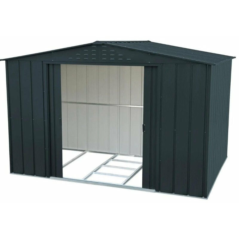 foto del prodotto giordanoshop casetta box da giardino 322x233x209 cm in metallo grigio scuro