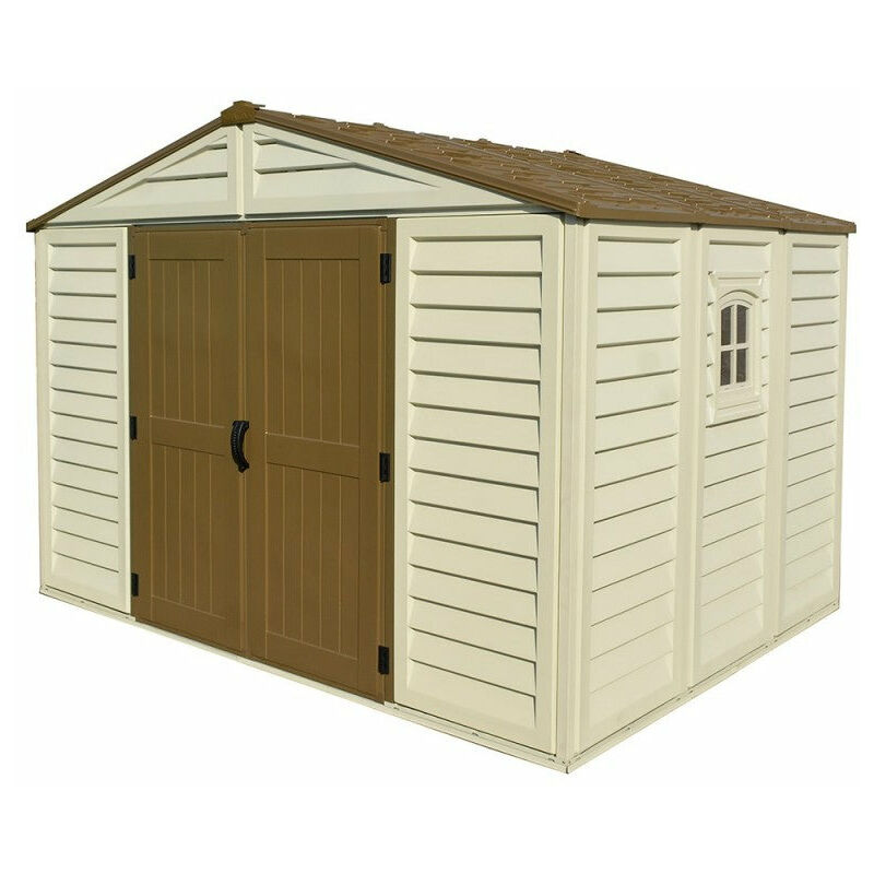 foto del prodotto giordanoshop casetta box da giardino 325x240x233 cm in pvc avorio marrone