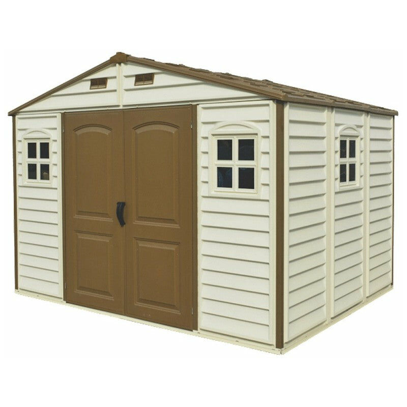 foto del prodotto giordanoshop casetta box da giardino 325x240x233 cm in pvc avorio marrone