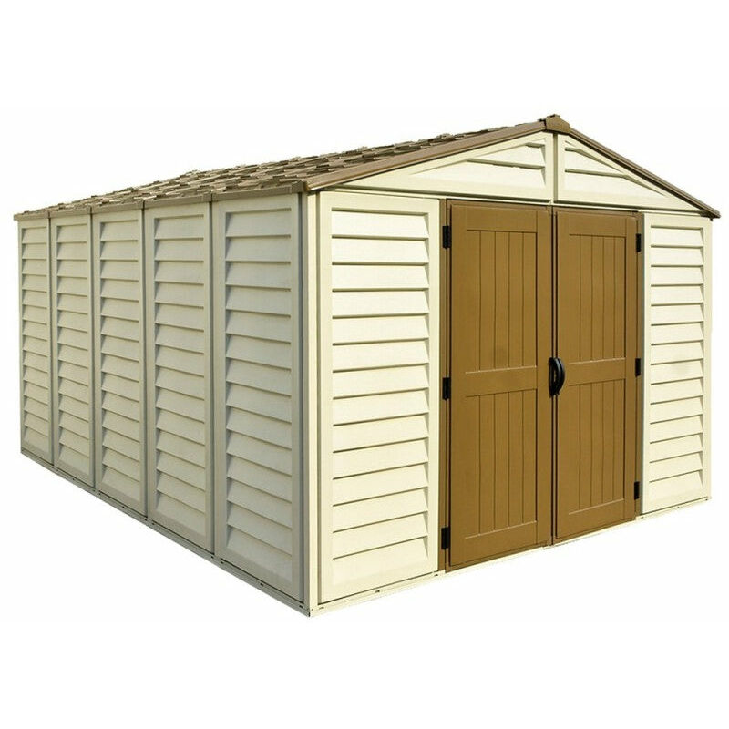 foto del prodotto giordanoshop casetta box da giardino 325x398x233 cm in pvc avorio marrone