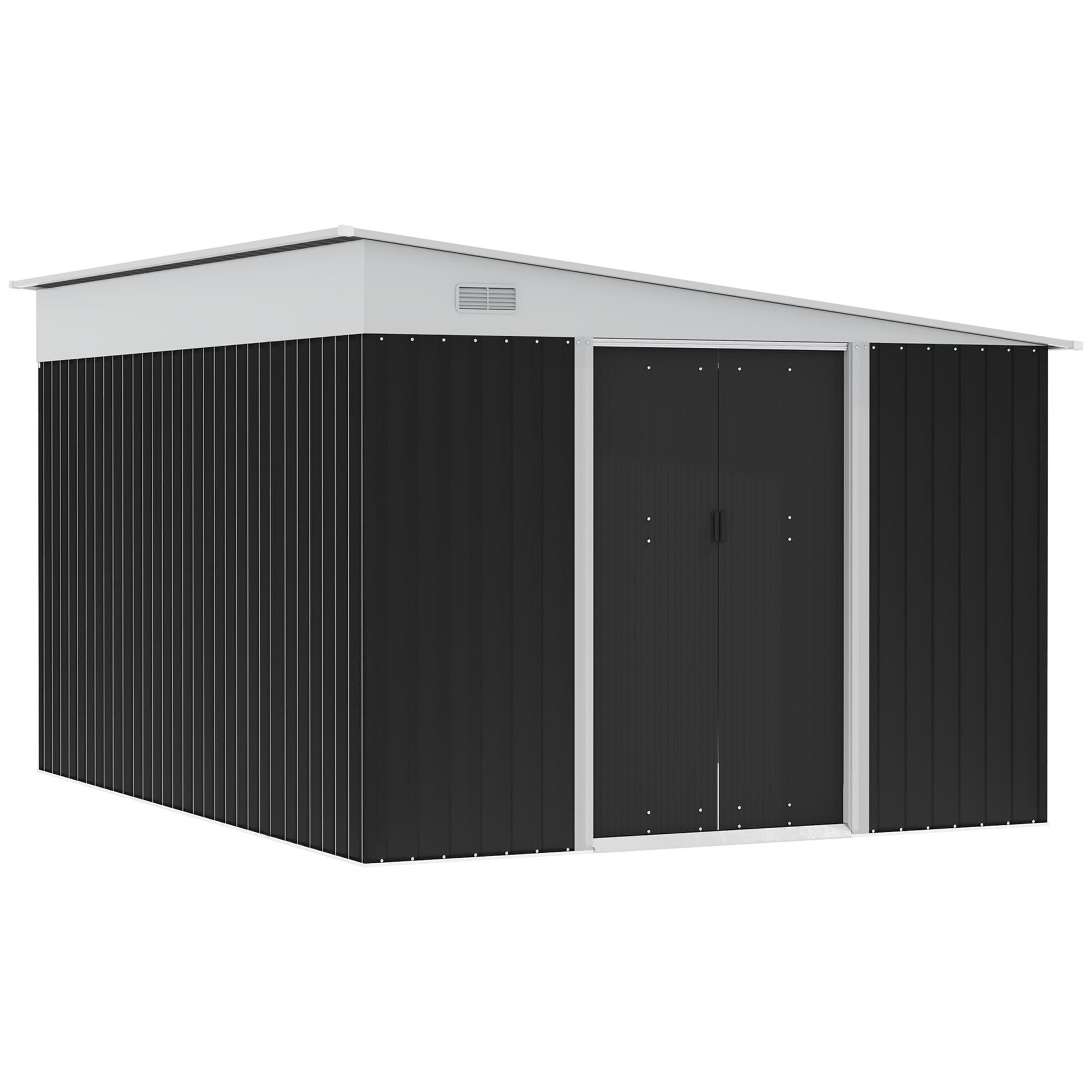 foto del prodotto giordanoshop casetta box da giardino 345x280,5x169 201 cm porta scorrevole in acciaio nero