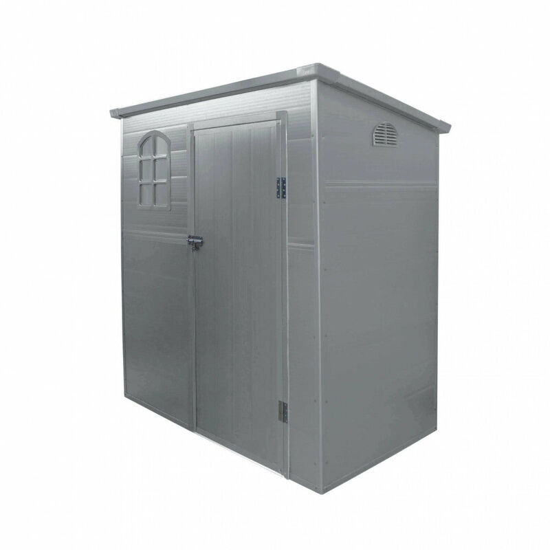 foto del prodotto giordanoshop casetta box da giardino maison 191x111x194 h cm in plastica grigio chiaro