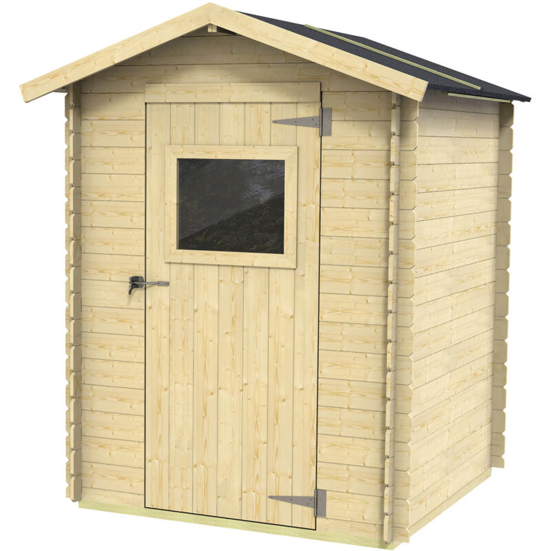 foto del prodotto giordanoshop casetta box da giardino per attrezzi 146x132 cm con porta finestrata in legno naturale