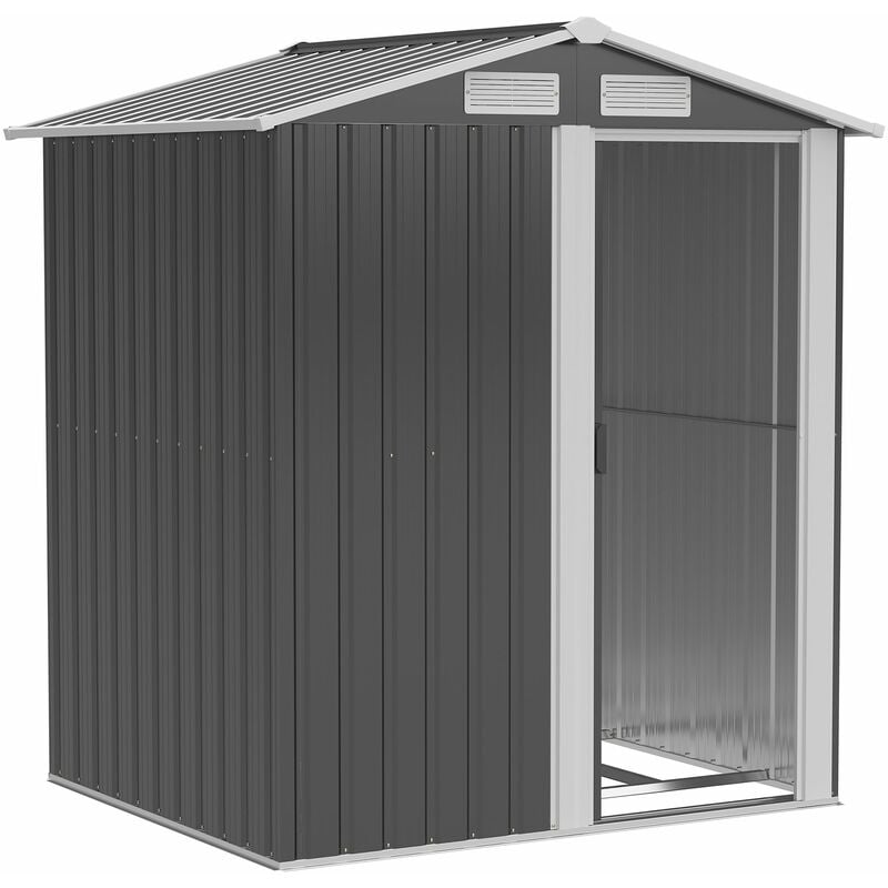 foto del prodotto giordanoshop casetta box da giardino porta utensili 152x132x188 cm in acciaio grigio